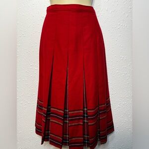Vintage TanJay Red Plaid A-Line Skirt